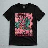 Retro Howdy Third Grade Back To School Teacher Cowgirl Boot T-Shirt thumb 5