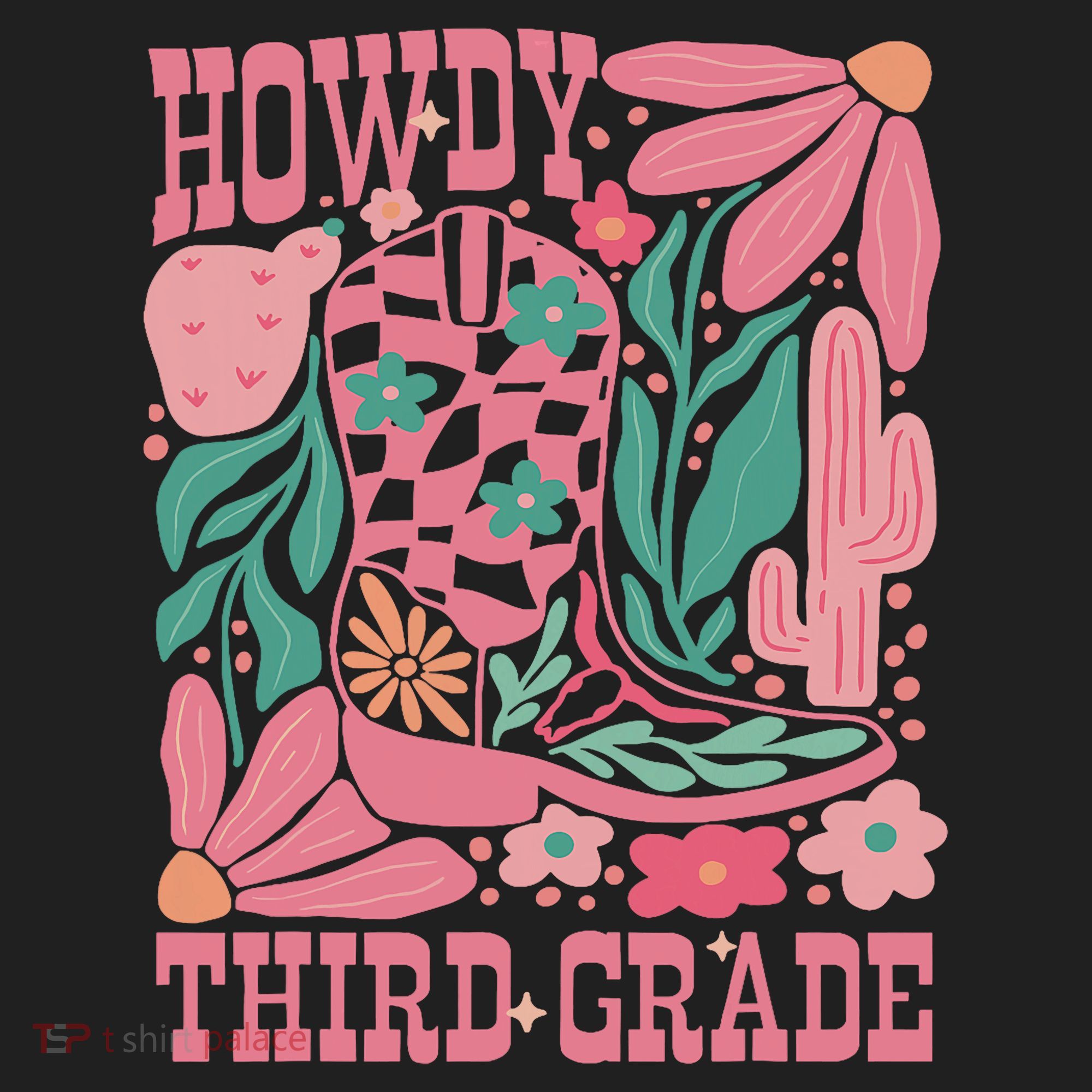 Retro Howdy Third Grade Back To School Teacher Cowgirl Boot Beanie