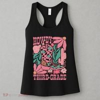 Retro Howdy Third Grade Back To School Teacher Cowgirl Boot Women's Tank Top thumb 3