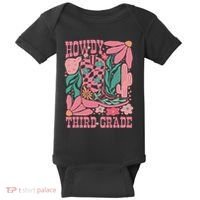 Retro Howdy Third Grade Back To School Teacher Cowgirl Boot Baby Bodysuit thumb 0