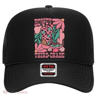 Retro Howdy Third Grade Back To School Teacher Cowgirl Boot Hat