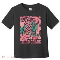 Retro Howdy Third Grade Back To School Teacher Cowgirl Boot Toddler T-Shirt thumb 0