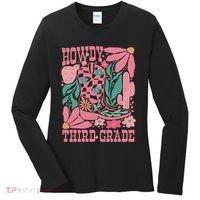 Retro Howdy Third Grade Back To School Teacher Cowgirl Boot Women's Long Sleeve Shirt thumb 0