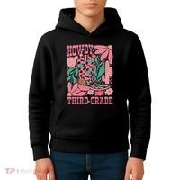 Retro Howdy Third Grade Back To School Teacher Cowgirl Boot Kids Hoodie thumb 4