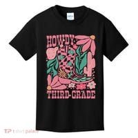 Retro Howdy Third Grade Back To School Teacher Cowgirl Boot Kids T-Shirt thumb 0