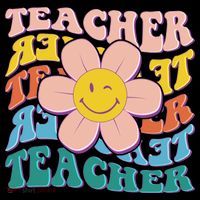 Retro Hippie Teacher Flower Smiley Emoji Coffee Mug thumb 5