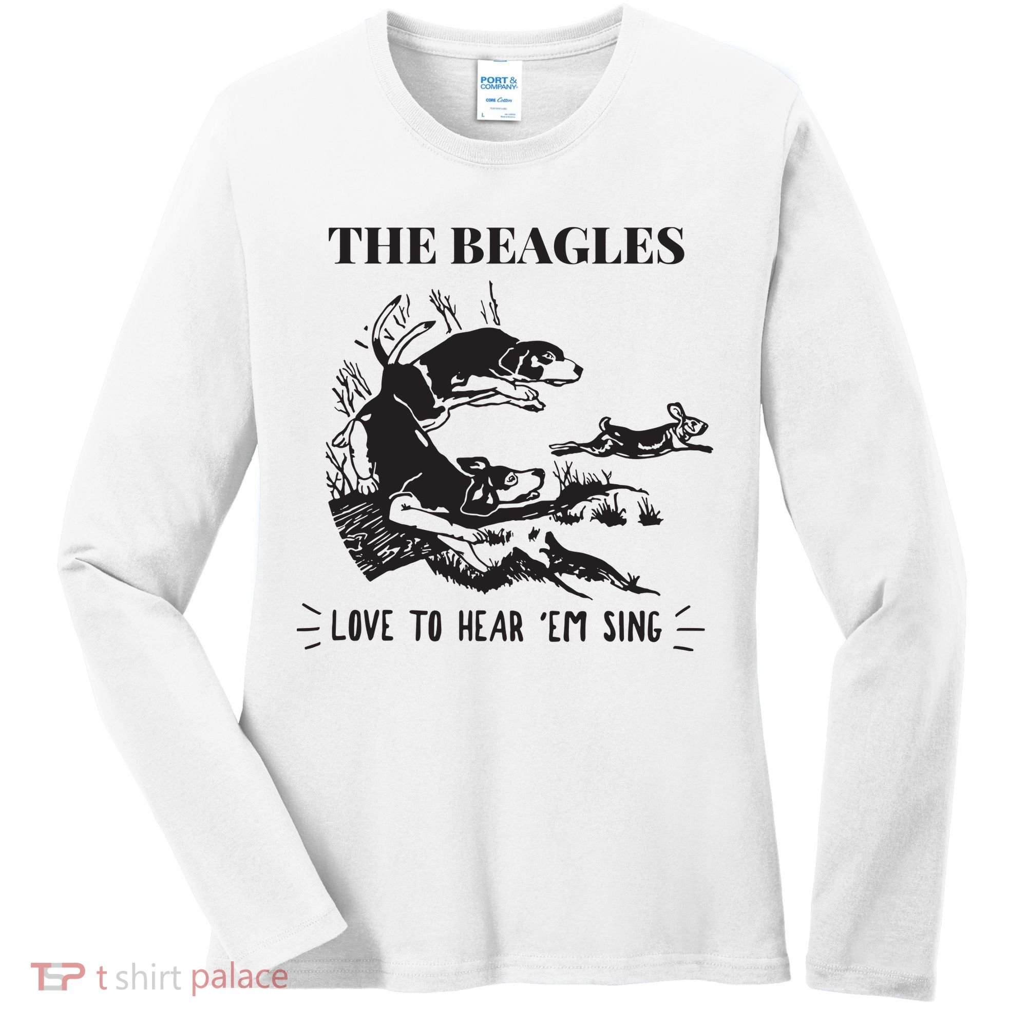 Rabbit Hunting The Beagles Love To Hear Em Sing Women's Long Sleeve Shirt
