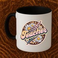 Retro Hippie Teacher Coffee Mug thumb 2