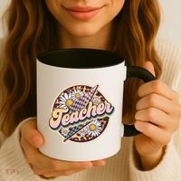 Retro Hippie Teacher Coffee Mug thumb 3
