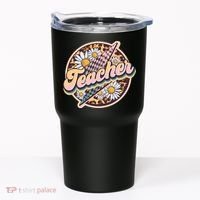 Retro Hippie Teacher Tumbler thumb 0