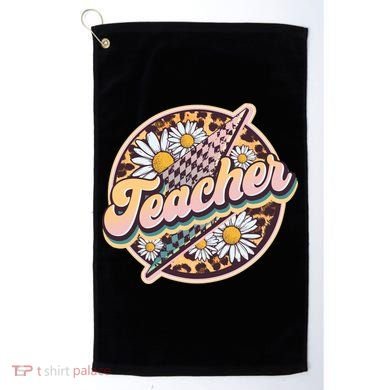 Retro Hippie Teacher Golf Towel