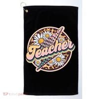 Retro Hippie Teacher Golf Towel thumb 0