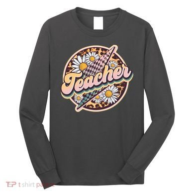 Retro Hippie Teacher Long Sleeve Shirt