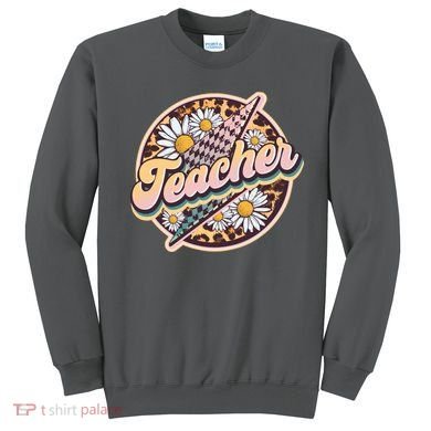 Retro Hippie Teacher Sweatshirt