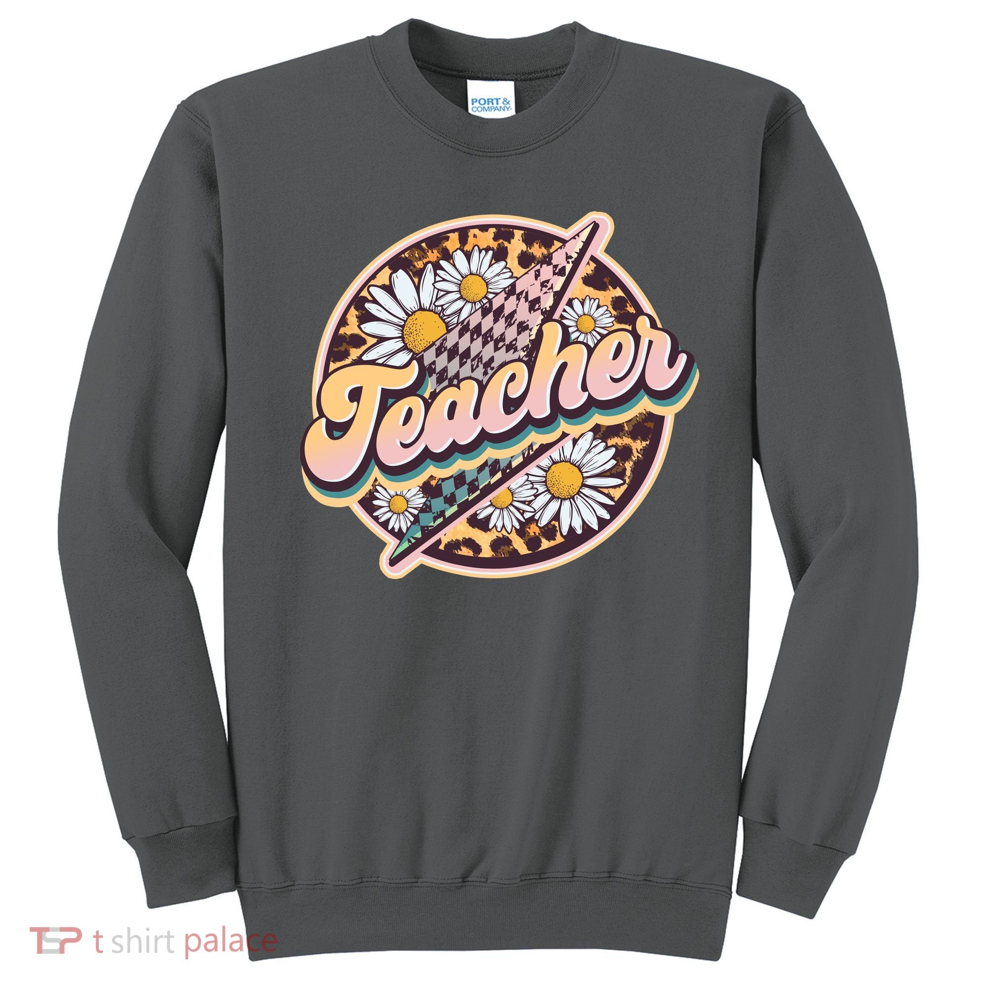 Retro Hippie Teacher Sweatshirt