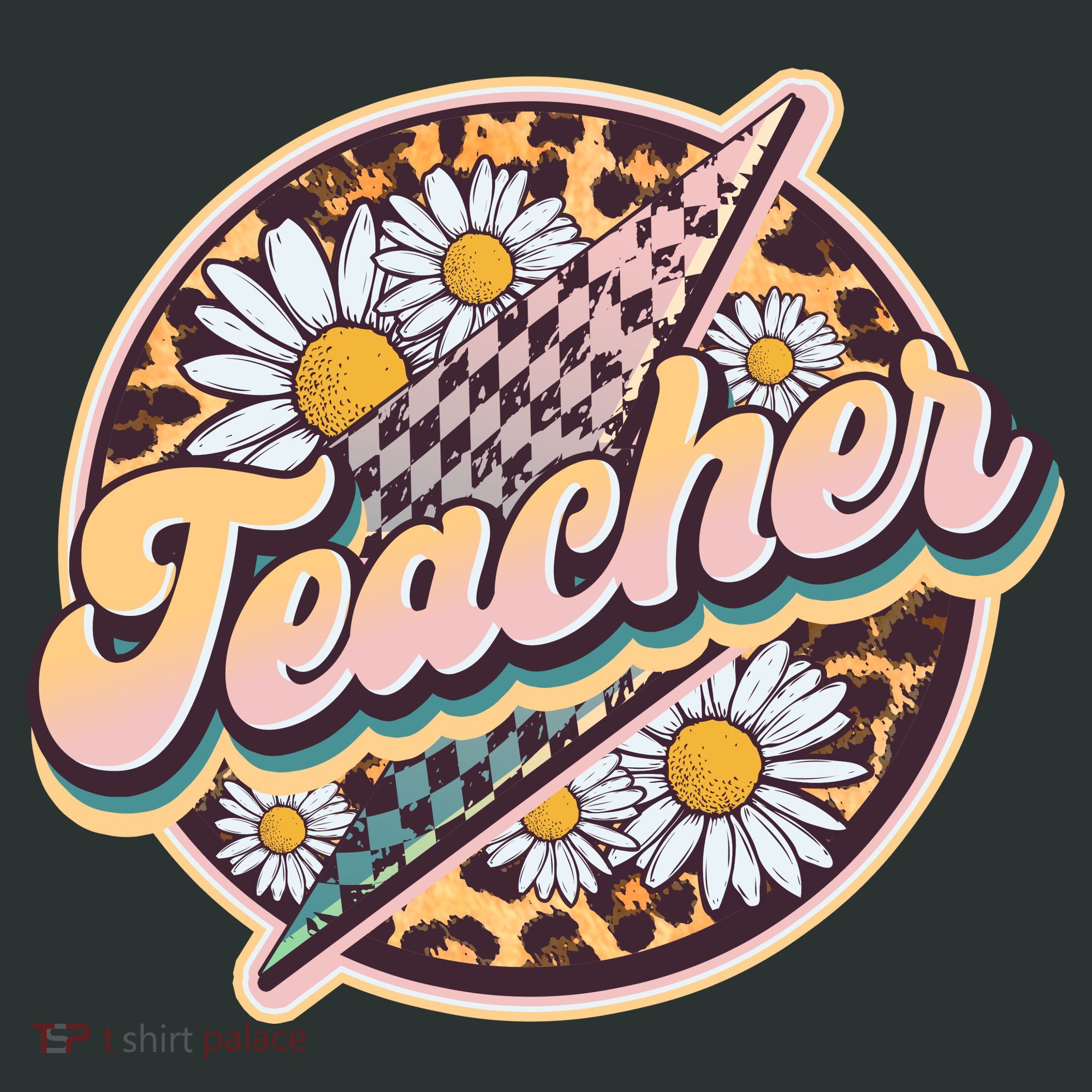 Retro Hippie Teacher Coaster