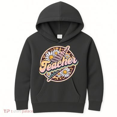 Retro Hippie Teacher Kids Hoodie