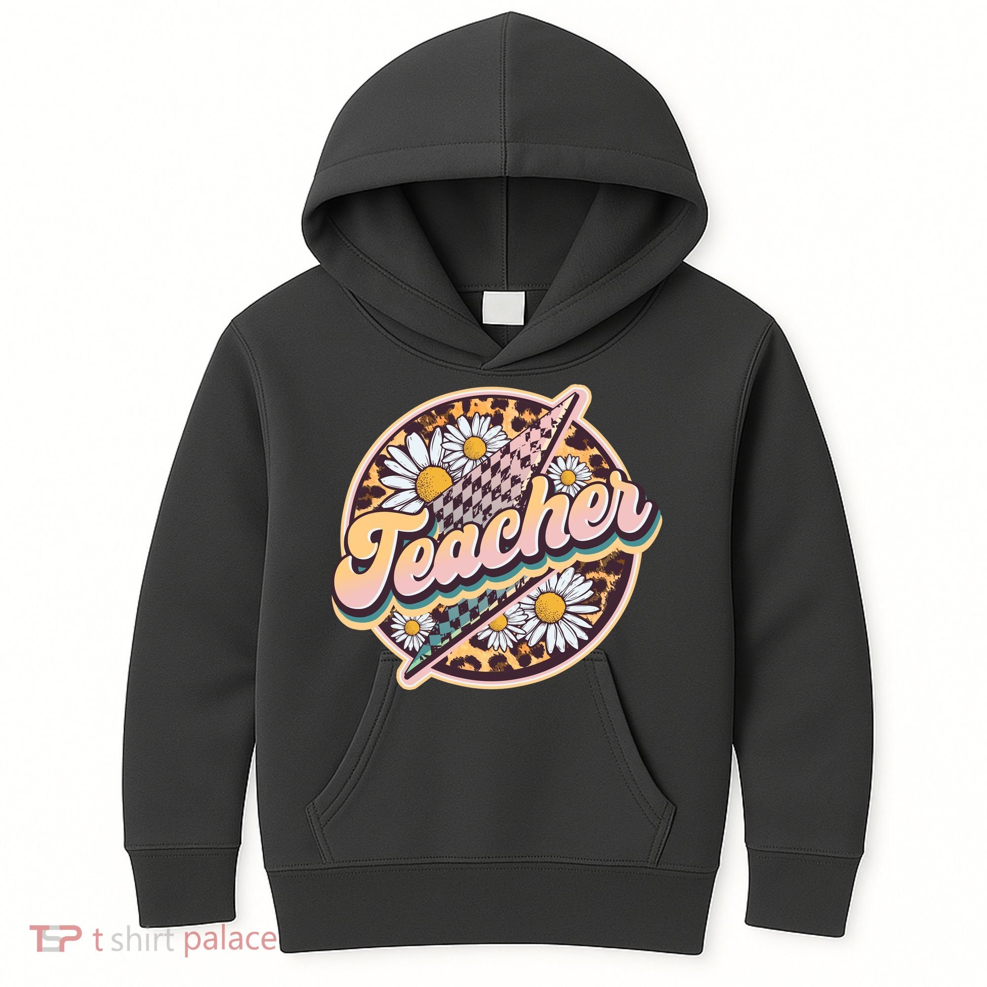 Retro Hippie Teacher Kids Hoodie