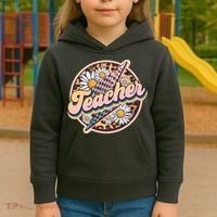 Retro Hippie Teacher Kids Hoodie thumb 3