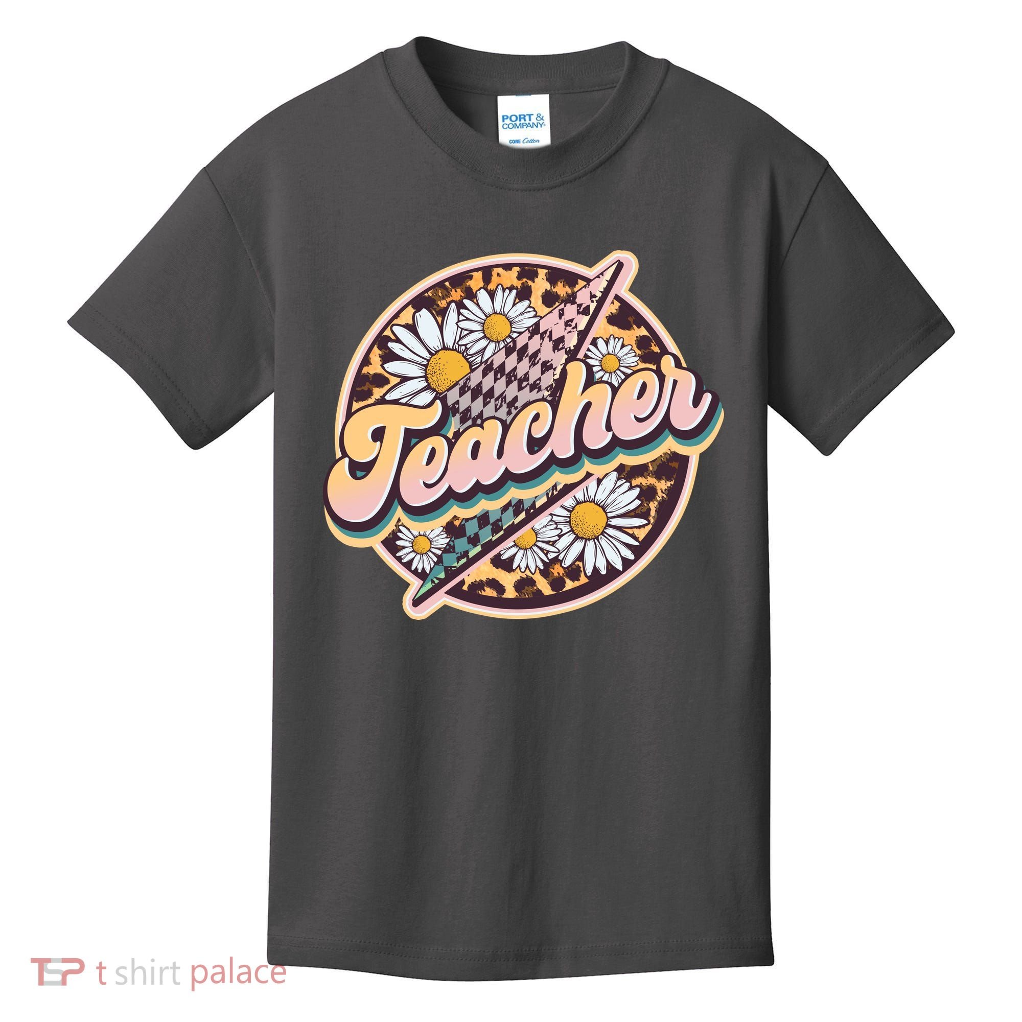 Retro Hippie Teacher Kids T-Shirt