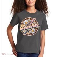 Retro Hippie Teacher Kids T-Shirt thumb 2