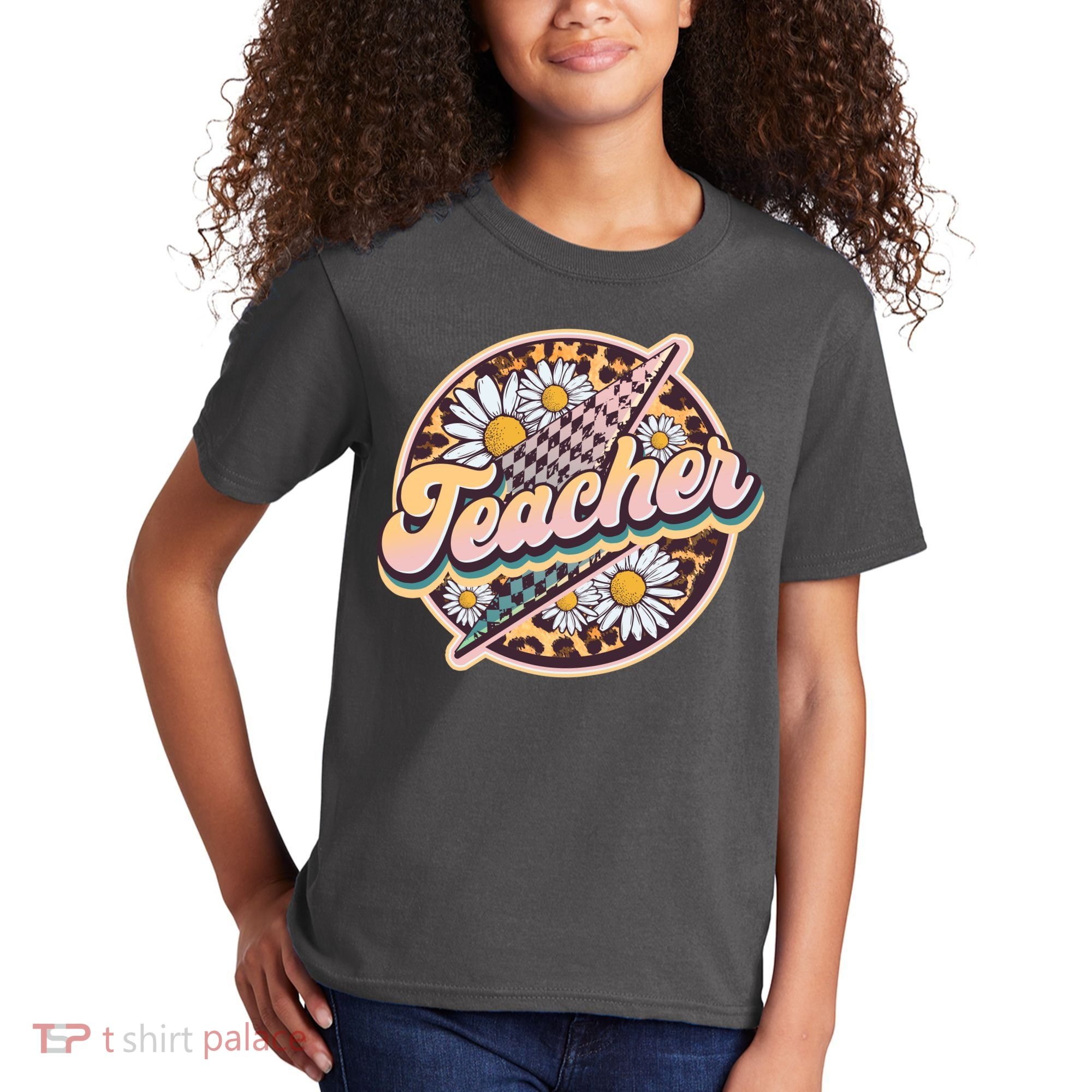 Retro Hippie Teacher Kids T-Shirt