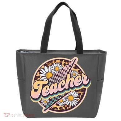 Retro Hippie Teacher Tote Bag