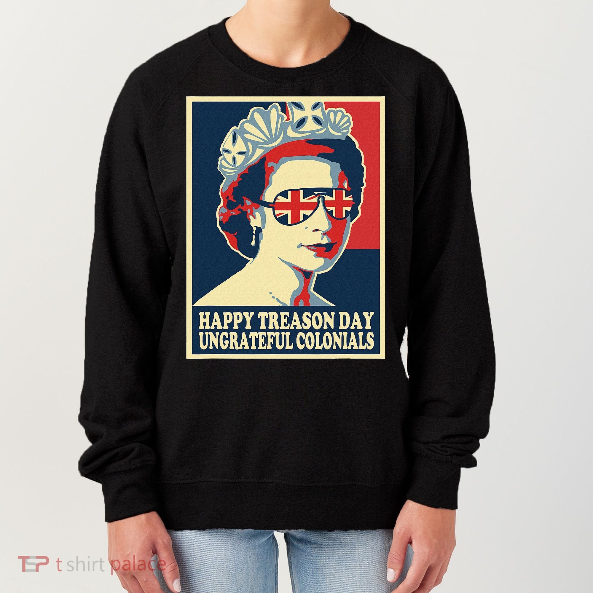 Retro Happy Treason Day 4th Of July British Colonials Flag Women's Sweatshirt
