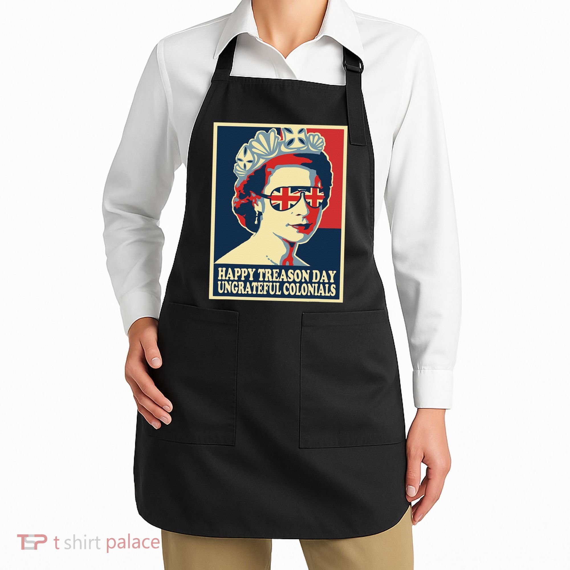 Retro Happy Treason Day 4th Of July British Colonials Flag Apron