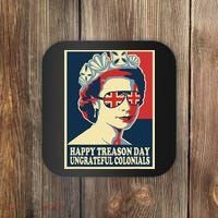 Retro Happy Treason Day 4th Of July British Colonials Flag Coaster thumb 0
