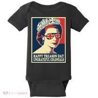 Retro Happy Treason Day 4th Of July British Colonials Flag Baby Bodysuit thumb 0