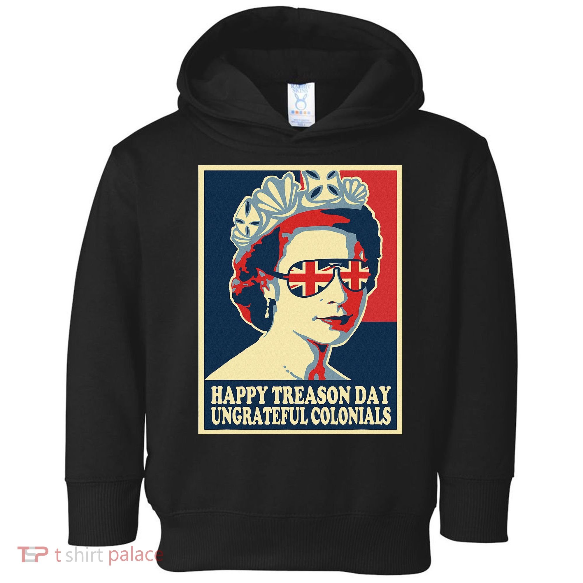 Retro Happy Treason Day 4th Of July British Colonials Flag Toddler Hoodie