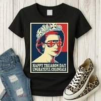 Retro Happy Treason Day 4th Of July British Colonials Flag Women's T-Shirt thumb 3