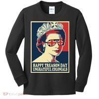 Retro Happy Treason Day 4th Of July British Colonials Flag Kids Long Sleeve Shirt thumb 0