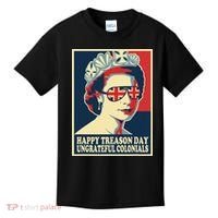 Retro Happy Treason Day 4th Of July British Colonials Flag Kids T-Shirt thumb 0