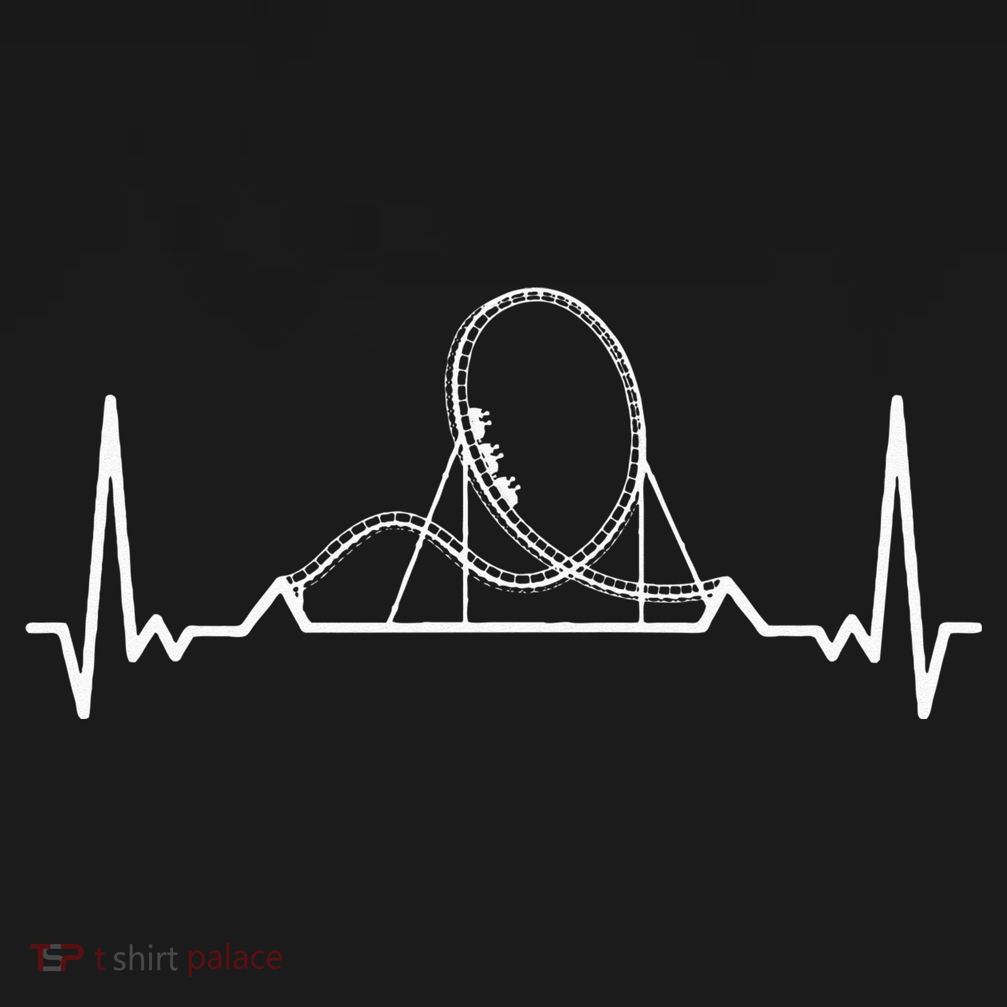 Rollercoaster Heartbeat Theme Park Lover Button
