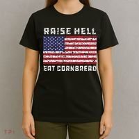 Raise Hell Usa Flag Eat Cornbread Redneck Country July 4 T-Shirt thumb 4