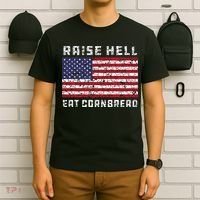 Raise Hell Usa Flag Eat Cornbread Redneck Country July 4 T-Shirt thumb 6