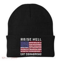 Raise Hell Usa Flag Eat Cornbread Redneck Country July 4 Beanie thumb 0