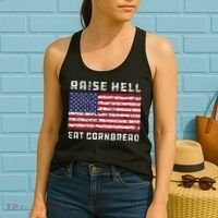 Raise Hell Usa Flag Eat Cornbread Redneck Country July 4 Women's Tank Top thumb 2