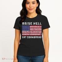 Raise Hell Usa Flag Eat Cornbread Redneck Country July 4 Women's T-Shirt thumb 4