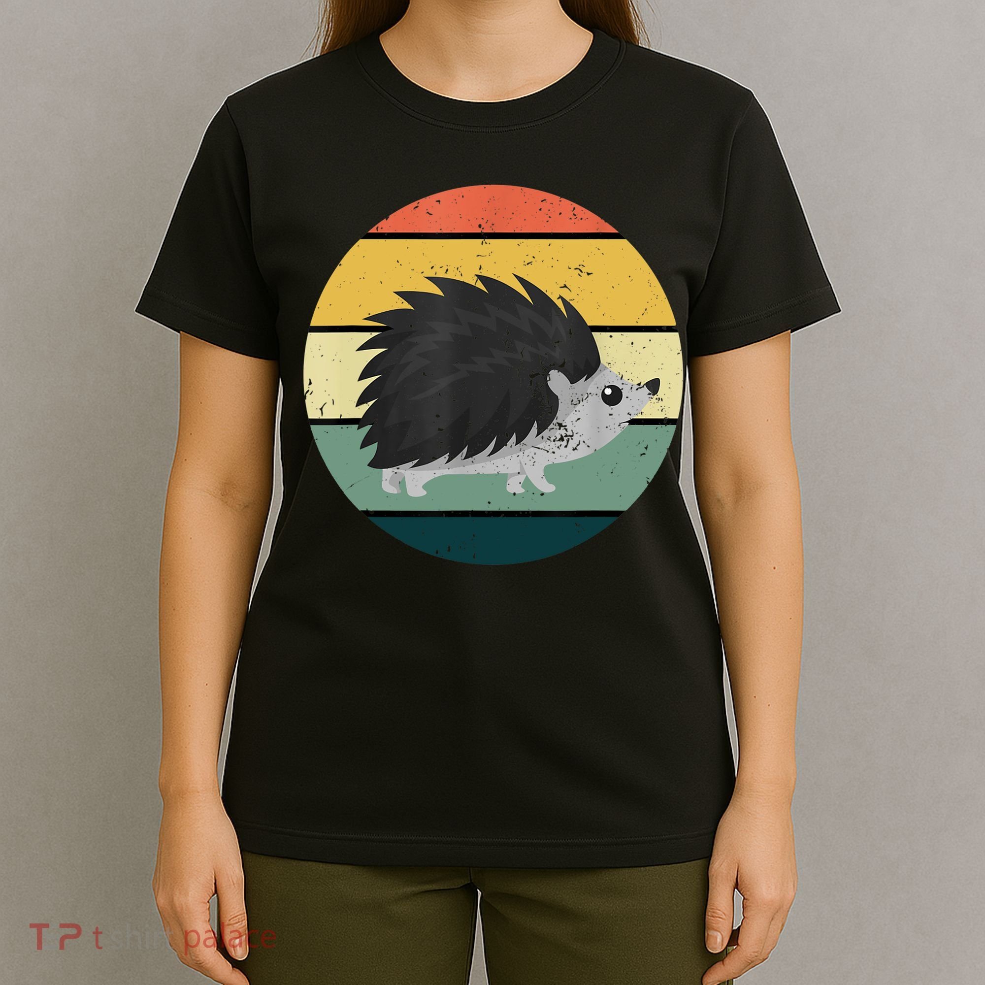 Retro Hedgehog Vintage Hedgehogs Cute Forest Animal Lover TShirt T-Shirt