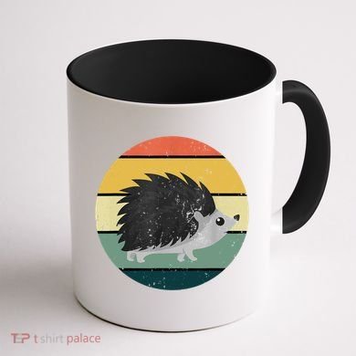 Retro Hedgehog Vintage Hedgehogs Cute Forest Animal Lover TShirt Coffee Mug back