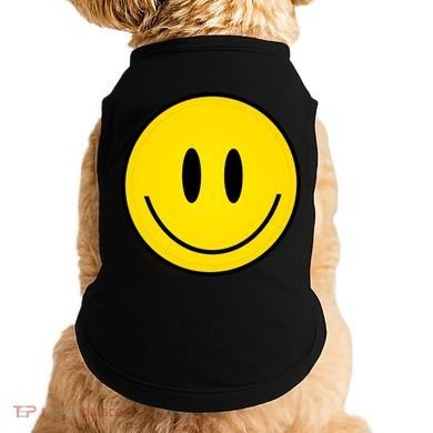 Retro Happy Vibe Smiley Face Happy Face Graphic Gift Doggie Tank