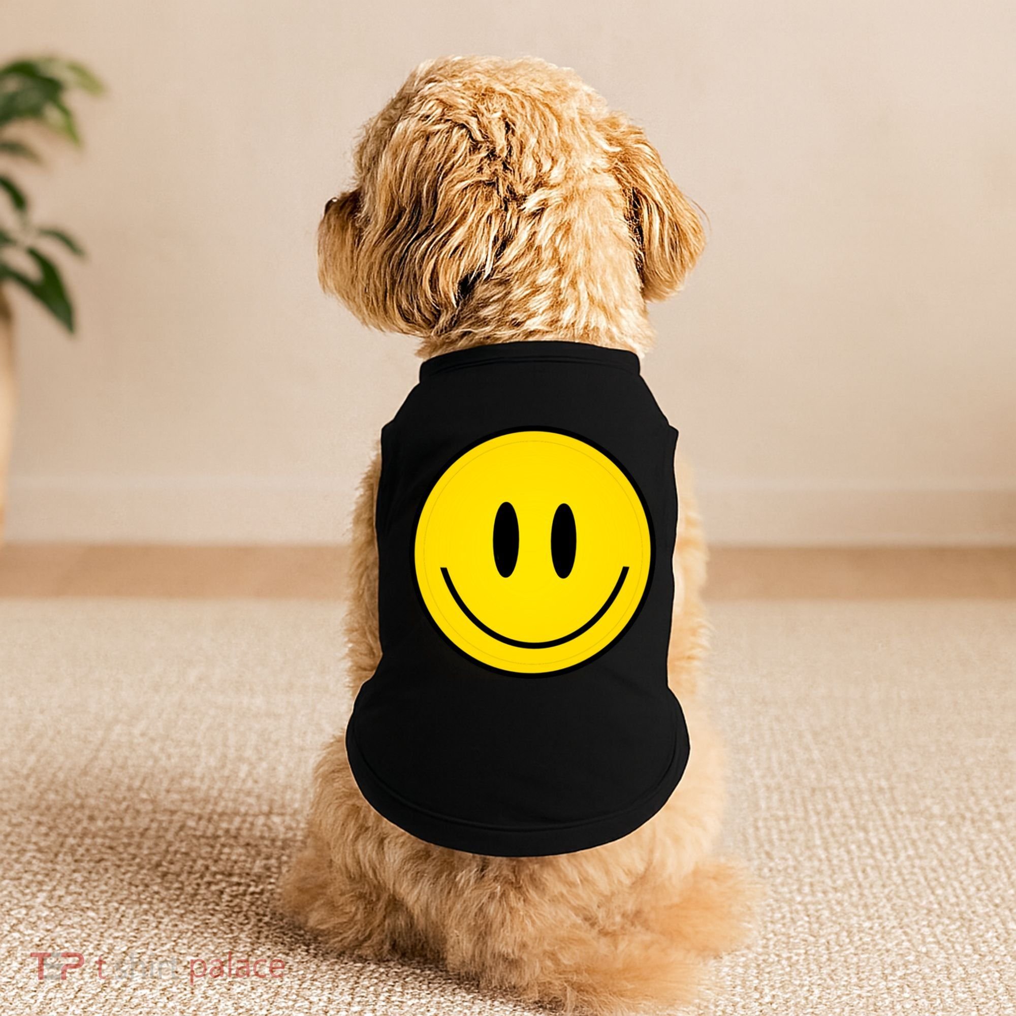 Retro Happy Vibe Smiley Face Happy Face Graphic Gift Doggie Tank