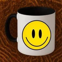 Retro Happy Vibe Smiley Face Happy Face Graphic Gift Coffee Mug thumb 2
