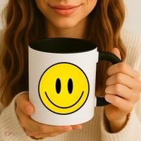 Retro Happy Vibe Smiley Face Happy Face Graphic Gift Coffee Mug thumb 3