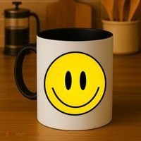 Retro Happy Vibe Smiley Face Happy Face Graphic Gift Coffee Mug thumb 4