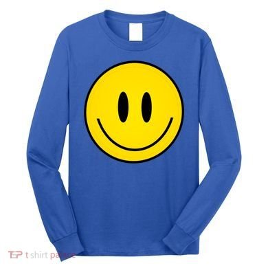 Retro Happy Vibe Smiley Face Happy Face Graphic Gift Long Sleeve Shirt