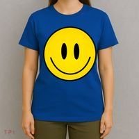 Retro Happy Vibe Smiley Face Happy Face Graphic Gift T-Shirt thumb 4